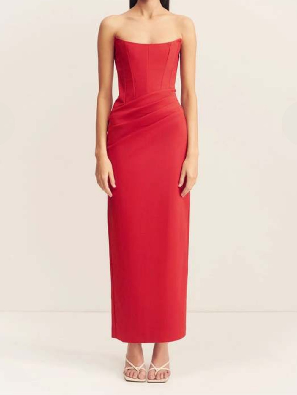 SHONA JOY LANI CORSET MAXI DRESS - CHILI